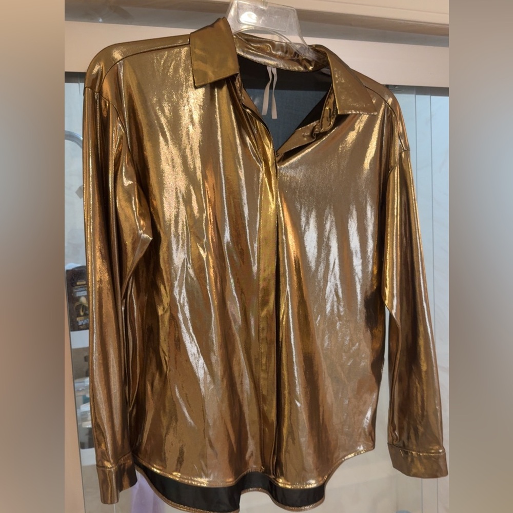 Anthropologie Gold Button-Up